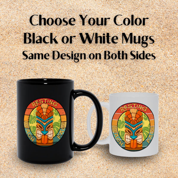 Resting Beach Face Second Edition Mug – Funny Coffee or Tea Cup with Tropical Tiki Beach Vibes