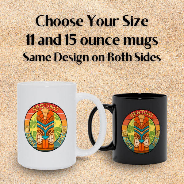 Resting Beach Face Second Edition Mug – Funny Coffee or Tea Cup with Tropical Tiki Beach Vibes