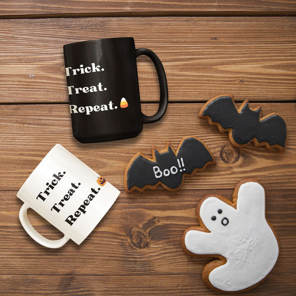 Trick Treat Repeat - Candy Corn & Jack-o-Lantern Halloween Cups