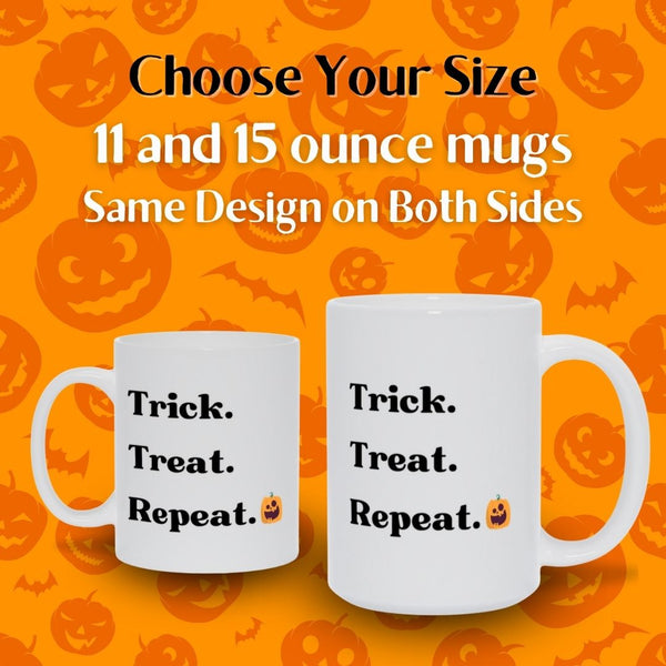 Trick Treat Repeat - Candy Corn & Jack-o-Lantern Halloween Cups