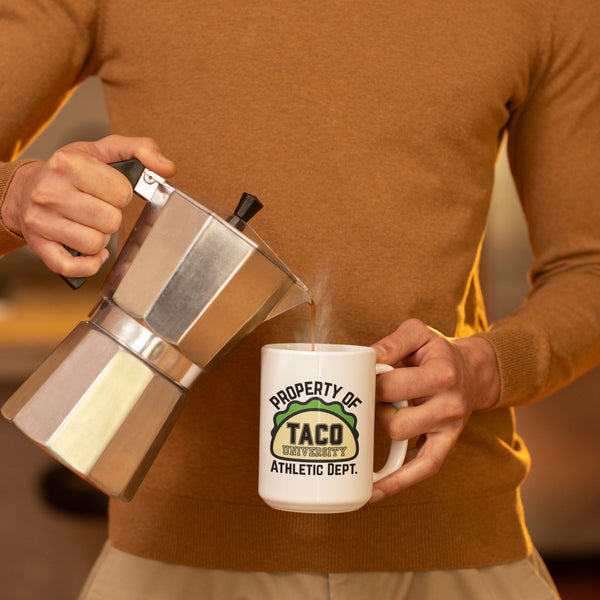 Taco University Athletic Department Mug – The Taco Lover's Cup