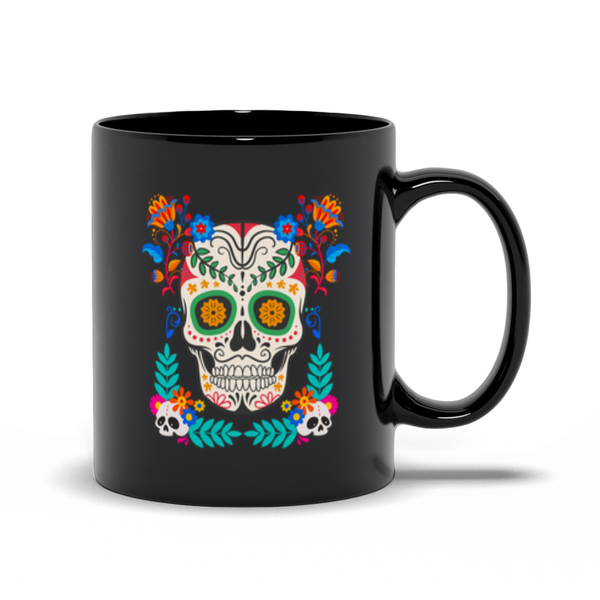 Flowery Día de los Muertos Calavera Coffee Cup