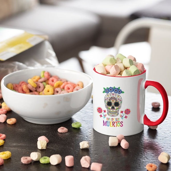 Colorful Dia de los Muertos Accent Mug