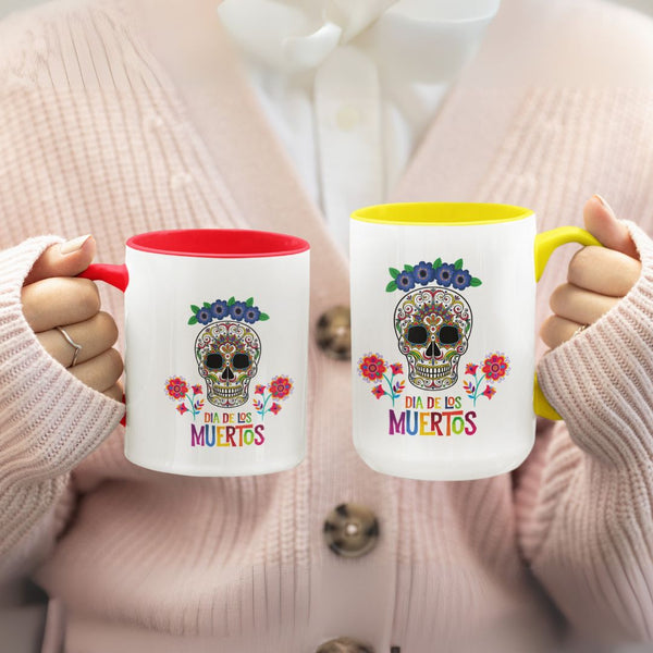 Colorful Dia de los Muertos Accent Mug
