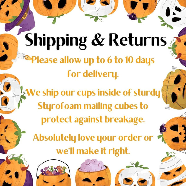 Spectral Delivery Halloween Mug – Cute Stamp-Themed Ghost & Cat Coffee Cup
