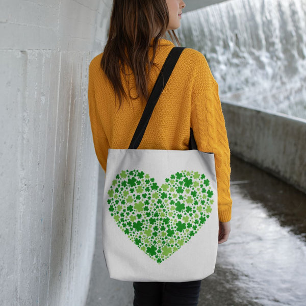 Irish Heart Full of Shamrocks Deluxe Tote