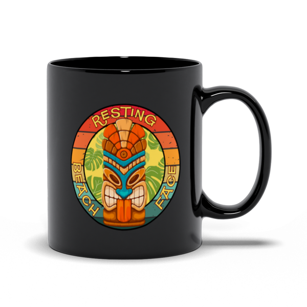 Resting Beach Face Second Edition Mug – Funny Coffee or Tea Cup with Tropical Tiki Beach Vibes