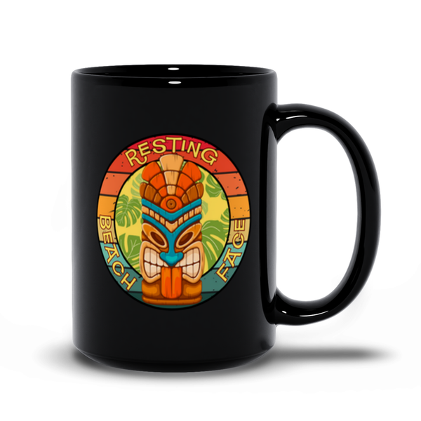 Resting Beach Face Second Edition Mug – Funny Coffee or Tea Cup with Tropical Tiki Beach Vibes