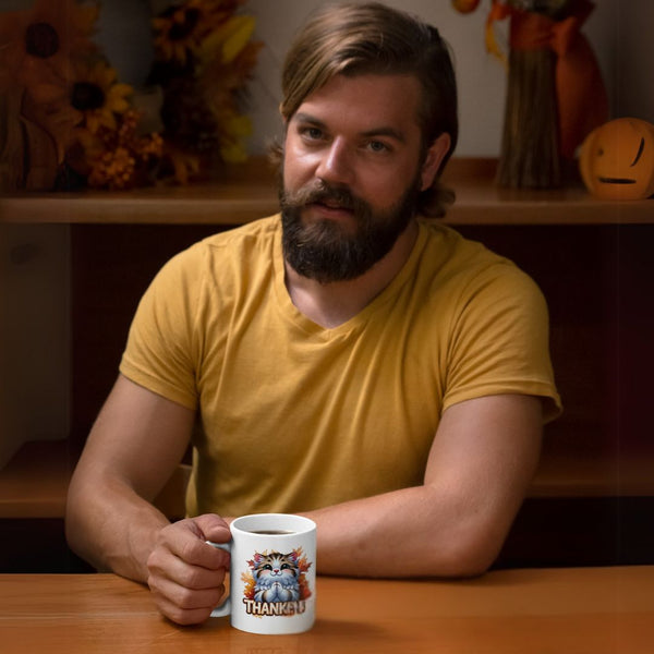 The Purrfectly Thankful Kitty Cup – Cute Fall Cat Gift Mug for Thanksgiving