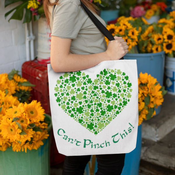 Can't Pinch This Irish Heart Full of Shamrocks Deluxe Tote