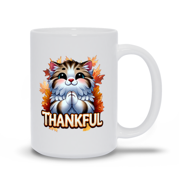 The Purrfectly Thankful Kitty Cup – Cute Fall Cat Gift Mug for Thanksgiving