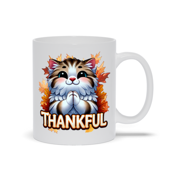 The Purrfectly Thankful Kitty Cup – Cute Fall Cat Gift Mug for Thanksgiving