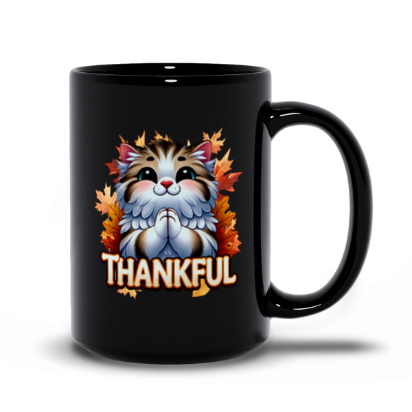 The Purrfectly Thankful Kitty Cup – Cute Fall Cat Gift Mug for Thanksgiving
