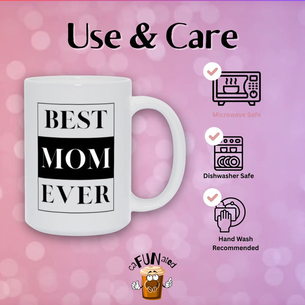 Best Mom Ever Mug – Bold Black and White Mother’s Day Gift, Minimalist Coffee Cup for Mom, Classic Mug for Mom, Tea Cup for Mothers Day