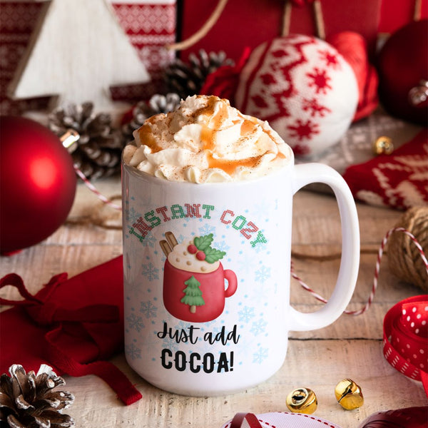 Instant Cozy Holiday Mug for Team Cocoa or Team Coffee – Retro Christmas Style