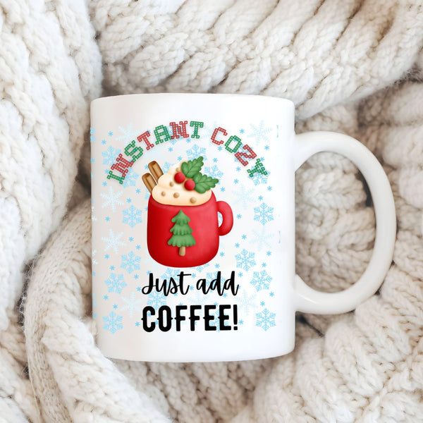 Instant Cozy Holiday Mug for Team Cocoa or Team Coffee – Retro Christmas Style