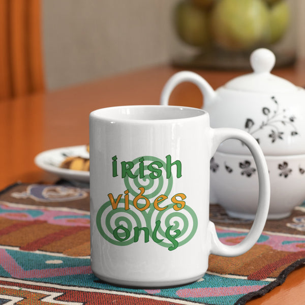Irish Vibes Only Mug - Shamrock Heritage, Celtic Pride, Family Identity Gift