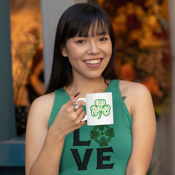 Happy St. Patrick's Day Shamrock Mug – Festive Irish Coffee Cup