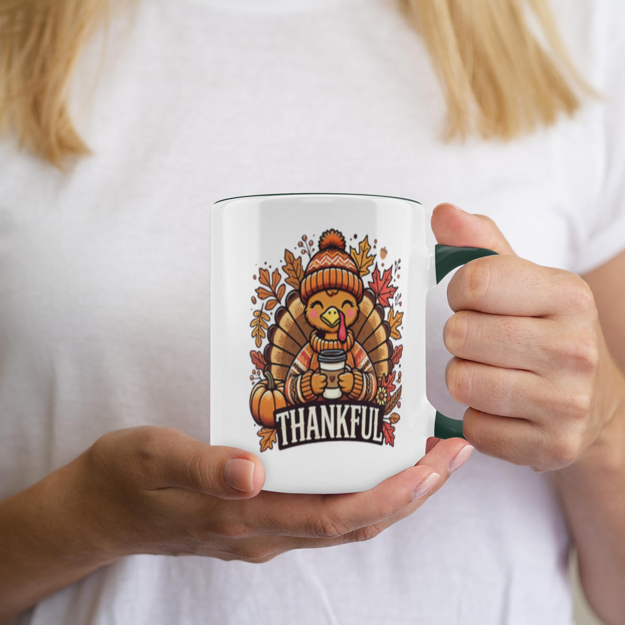 Thankful Turkey Accent Mugs