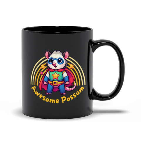 Awesome Possum Black Mug