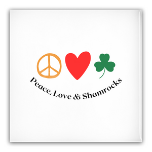 Peace Love and Shamrocks Pin-Back Buttons