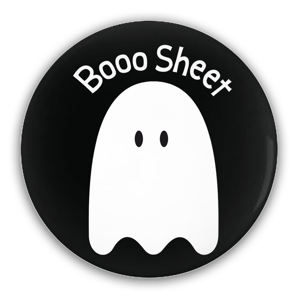 Booo Sheet Halloween Button