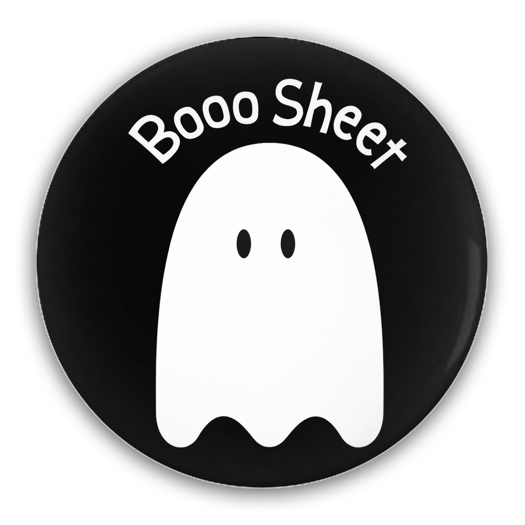 Booo Sheet Halloween Button – Cafunated