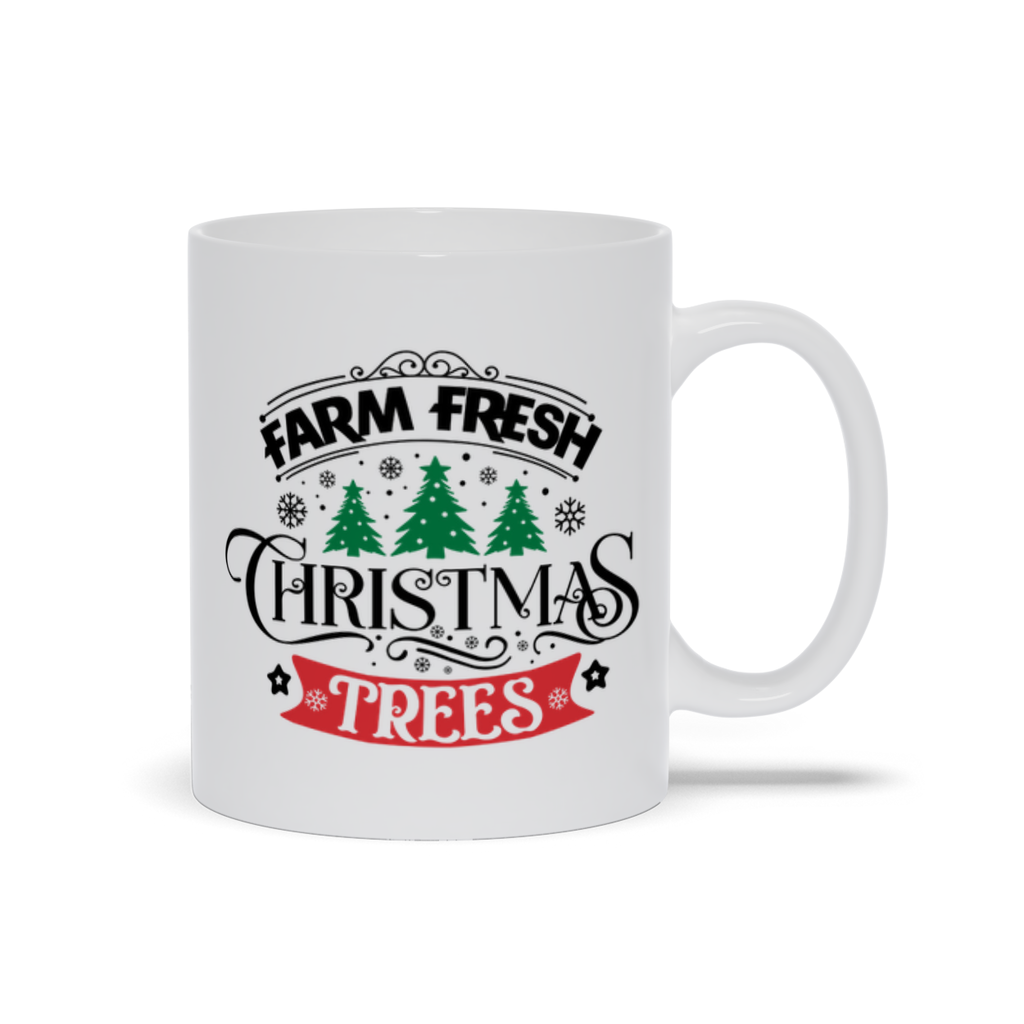 Farm Fresh Christmas Trees - White Coffee and Tea Cup