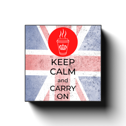 Keep Calm and Carry On (Coffee) Canvas Wrap